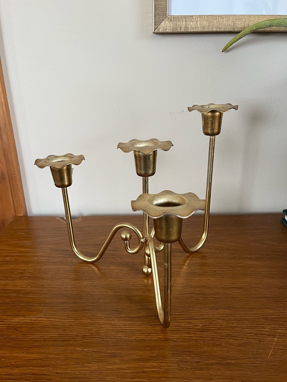 Gold 4 Arm Taper Candle Holder